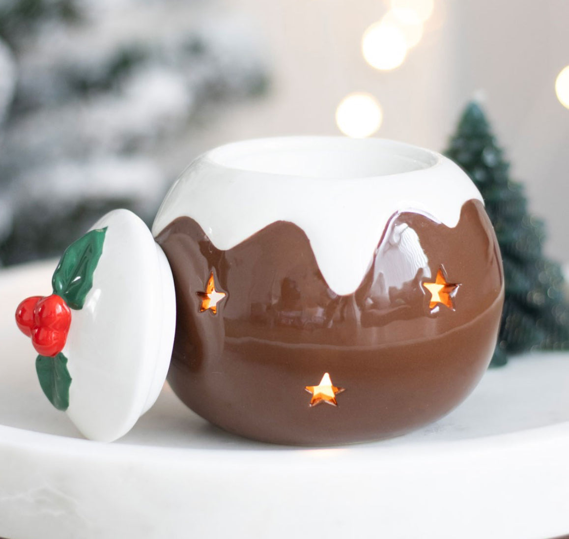 Ceramic Christmas Pudding Burner